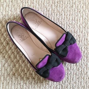 Vince Camuto bow purple smoking slippers flats